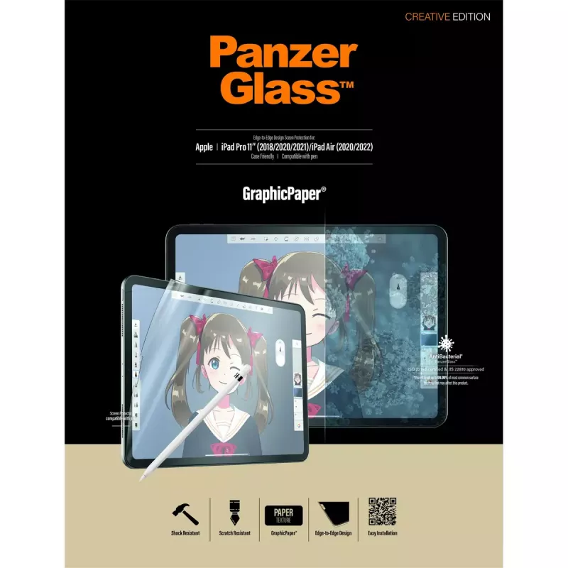 Película de proteção de ecrã PanzerGlass ® GraphicPaper® iPad Pro 11″ (2018, 2020-2022, 2024) | iPad Air 10.9″ (2020, 2022)