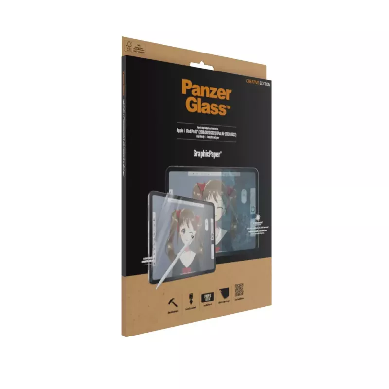 Película de proteção de ecrã PanzerGlass ® GraphicPaper® iPad Pro 11″ (2018, 2020-2022, 2024) | iPad Air 10.9″ (2020, 2022)