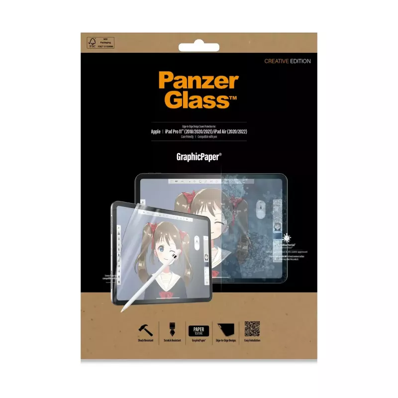 Película de proteção de ecrã PanzerGlass ® GraphicPaper® iPad Pro 11″ (2018, 2020-2022, 2024) | iPad Air 10.9″ (2020, 2022)