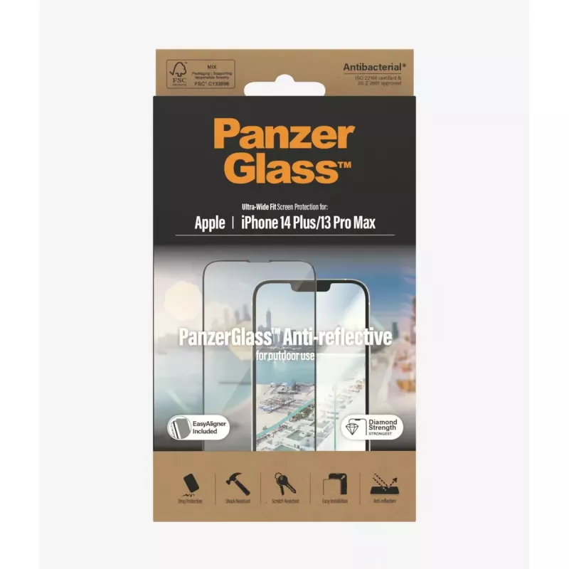 Proteção de ecrã antirreflexo PanzerGlass ® iPhone 14 Plus | 13 Pro Max | Ultra-Wide Fit com EasyAligner