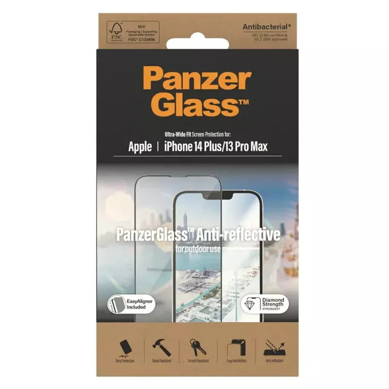 Proteção de ecrã antirreflexo PanzerGlass ® iPhone 14 Plus | 13 Pro Max | Ultra-Wide Fit com EasyAligner