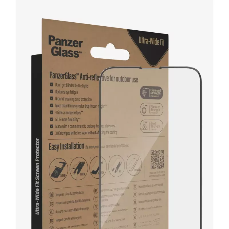 Proteção de ecrã antirreflexo PanzerGlass ® iPhone 14 Plus | 13 Pro Max | Ultra-Wide Fit com EasyAligner