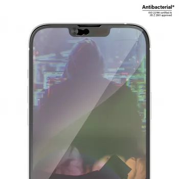 Película de proteção de ecrã transparente PanzerGlass CamSlider para Apple iPhone 14 Plus / 13 Pro Max, 6,68 polegadas, vidro temperado, PET, antibacteriana