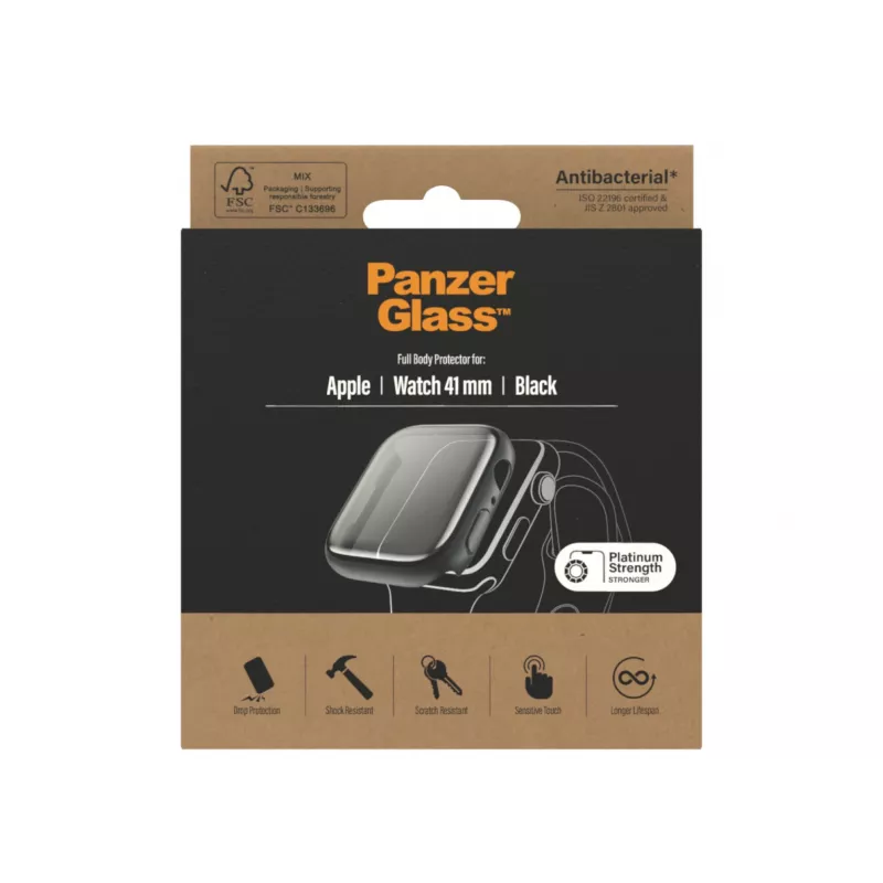 PanzerGlass Película protetora Full Body para Apple Watch Series 9/8/7 41 mm, preto (3663)