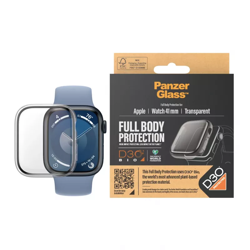 Película protetora de ecrã PanzerGlass Full Body Apple Watch Series 9 41 mm transparente