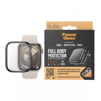 Proteção de ecrã PanzerGlass Full Body Apple Watch Series 9 D3O 45 mm preto