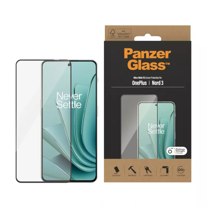 Película protetora de ecrã PanzerGlass® OnePlus Nord 3 5G | Ultra-Wide Fit