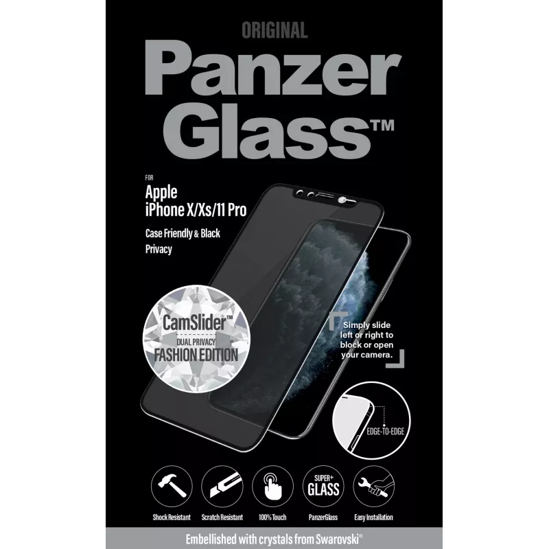 Proteção de ecrã de privacidade PanzerGlass® iPhone 11 Pro | Decorada com cristais Swarovski® | sem moldura