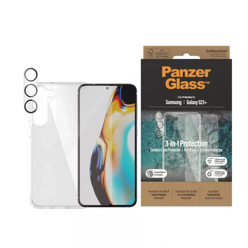 Capa tipo livro PanzerGlass para iPhone 14 Pro 6,1″ — capa folio protetora, preto/branco