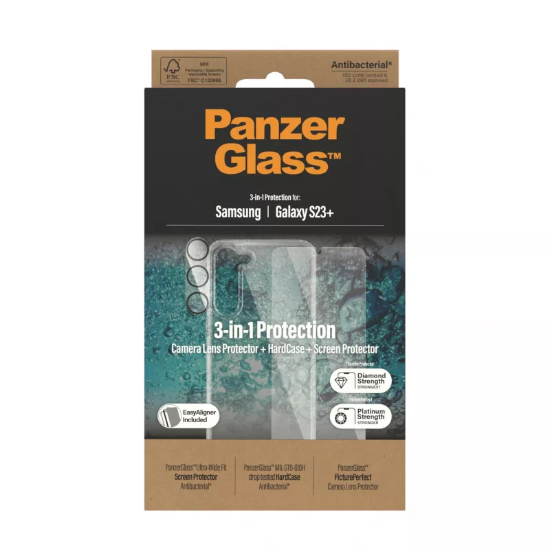 Capa tipo livro PanzerGlass para iPhone 14 Pro 6,1″ — capa folio protetora, preto/branco