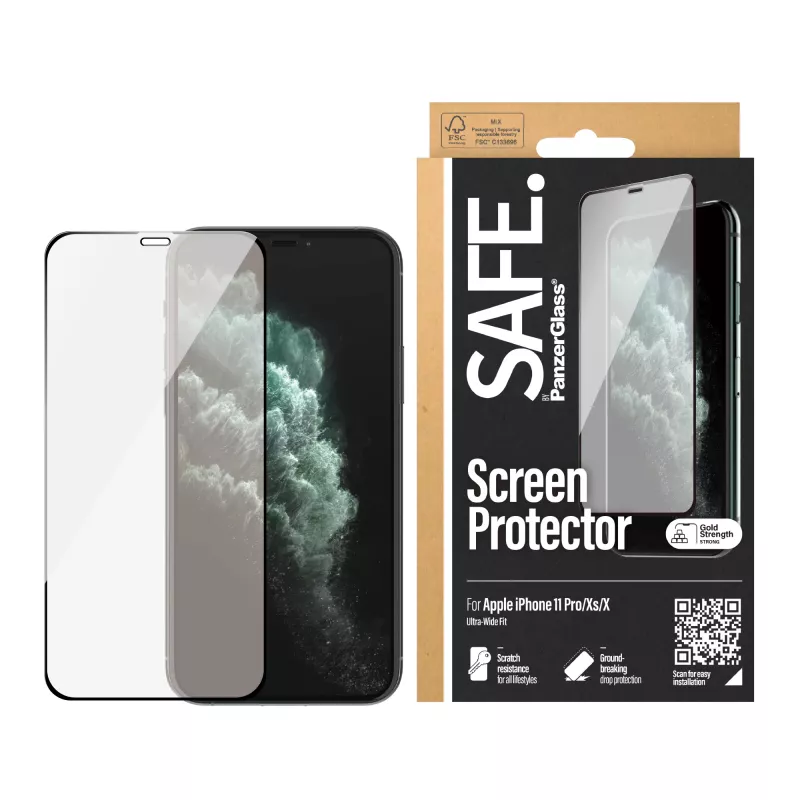 Proteção de ecrã PanzerGlass SAFE. by ® iPhone X | Xs | 11 Pro | Edge-to-Edge
