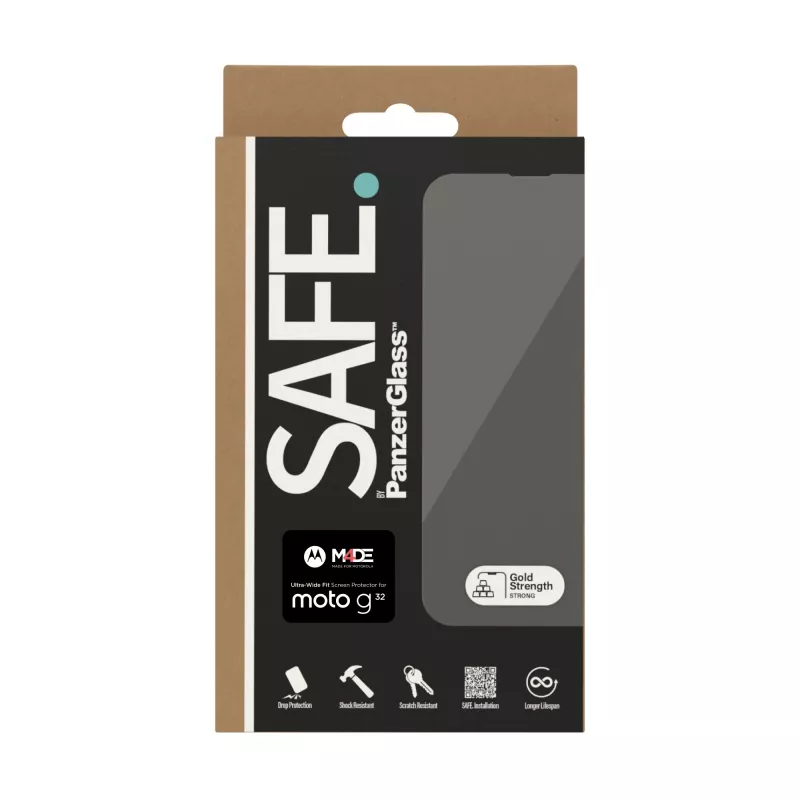 Película protetora de ecrã PanzerGlass SAFE. by ® Motorola moto g32 | Ultra-Wide Fit