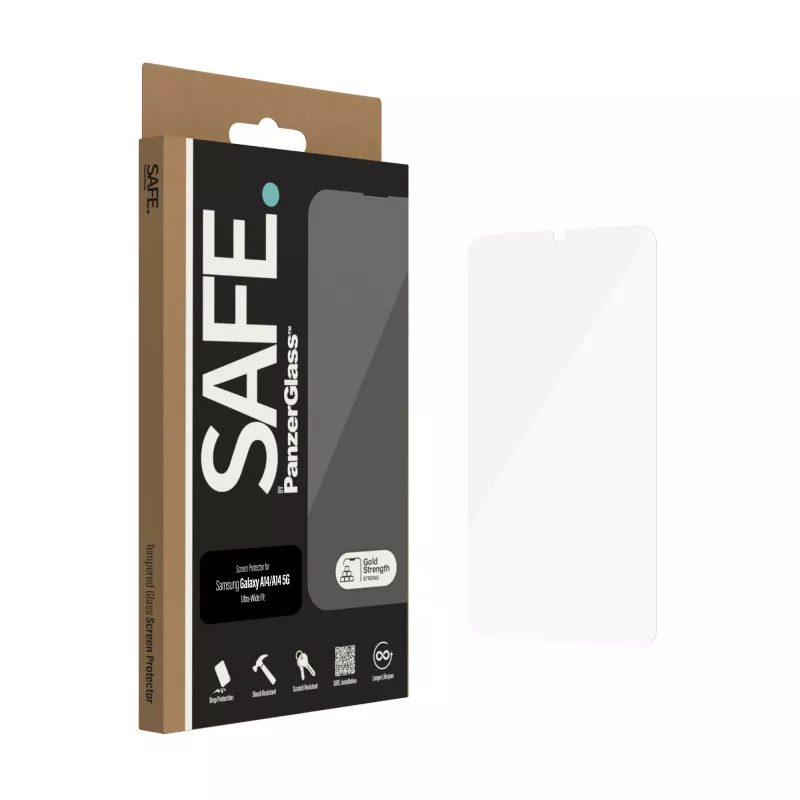 Película protetora de ecrã PanzerGlass SAFE. by ® Samsung Galaxy A14 | A14 5G | Ultra-Wide Fit