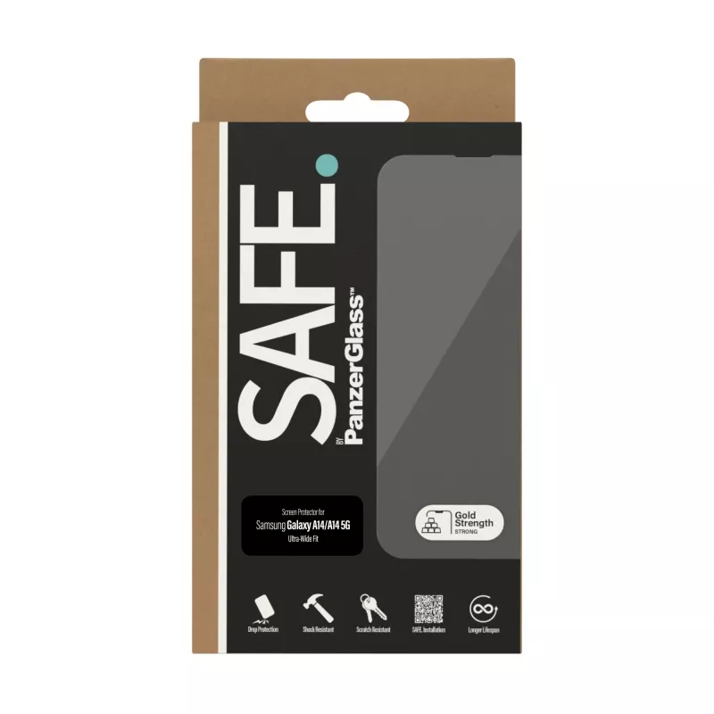 Película protetora de ecrã PanzerGlass SAFE. by ® Samsung Galaxy A14 | A14 5G | Ultra-Wide Fit