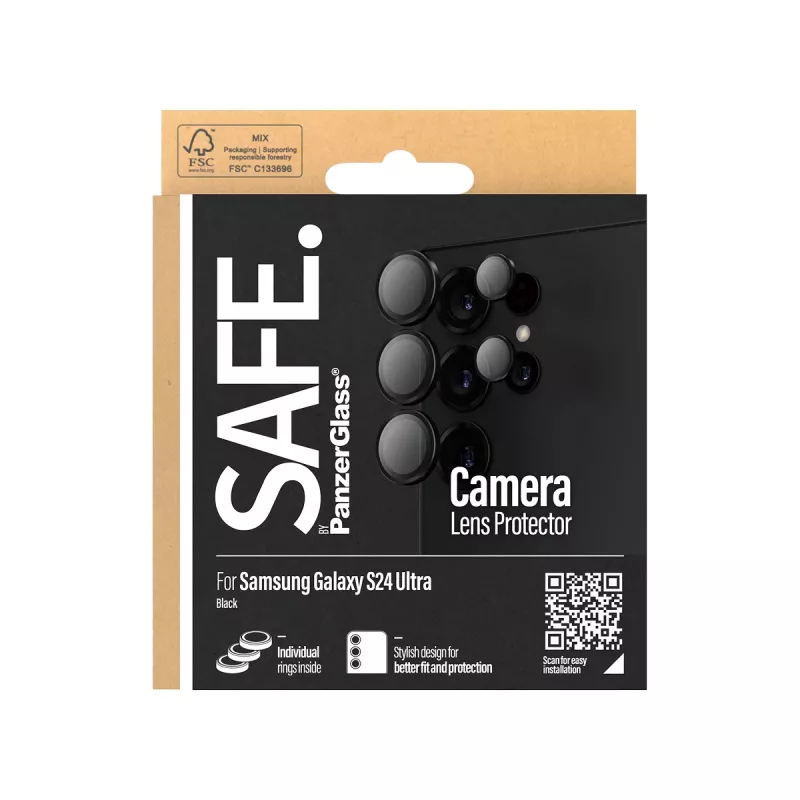 Proteção de objetiva de câmara PanzerGlass SAFE Samsung Galaxy S24 Ultra Preto Resistente a riscos Resistente a choques