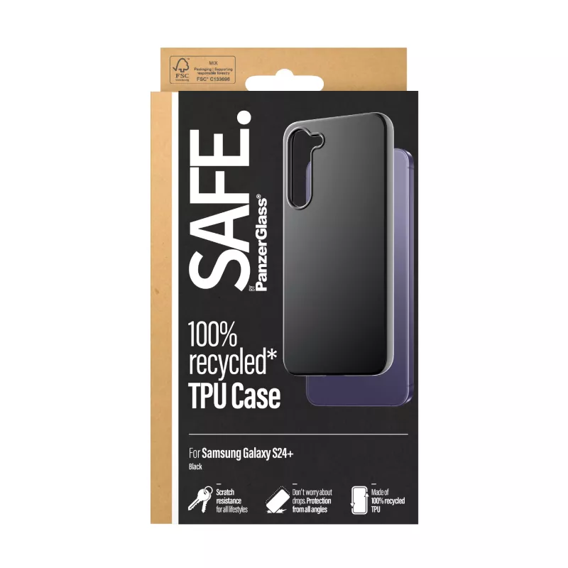 Capa TPU PanzerGlass SAFE. by ® Samsung Galaxy S24+ | Preto, Capa, Samsung, Samsung - Galaxy S24 Plus, Preto