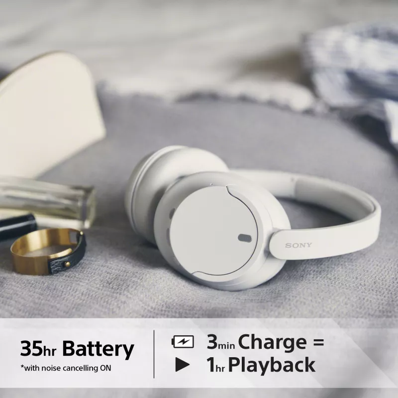 Headset Sony WH-CH720 com fio e sem fio arco de cabeça chamadas/música USB Type-C Bluetooth branco