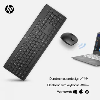 HP 230 conjunto de rato e teclado sem fios, tamanho completo (100%), sem fios, RF Wireless, membrana, branco, rato incluído