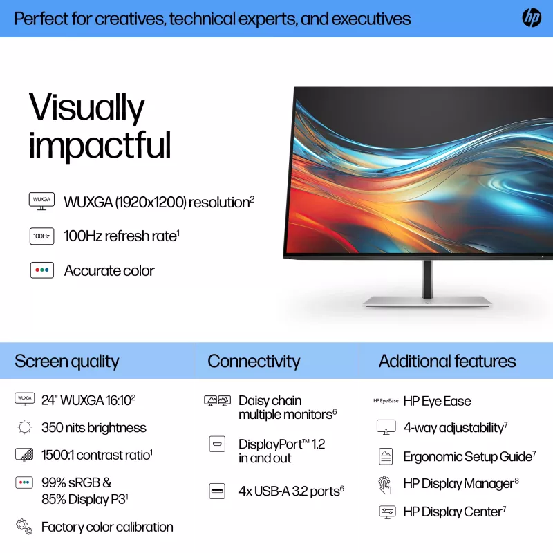 Monitor HP Series 7 Pro 24 polegadas WUXGA – 724pn sem PVC