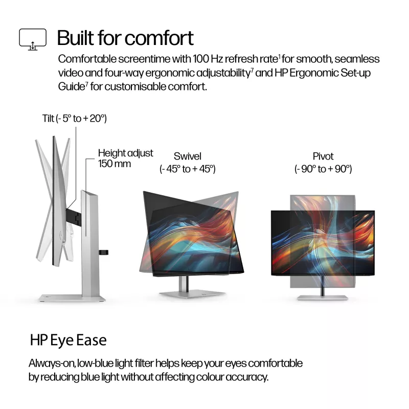 Monitor HP Series 7 Pro 61 cm (24 polegadas) WUXGA USB-C – 724pu sem PVC