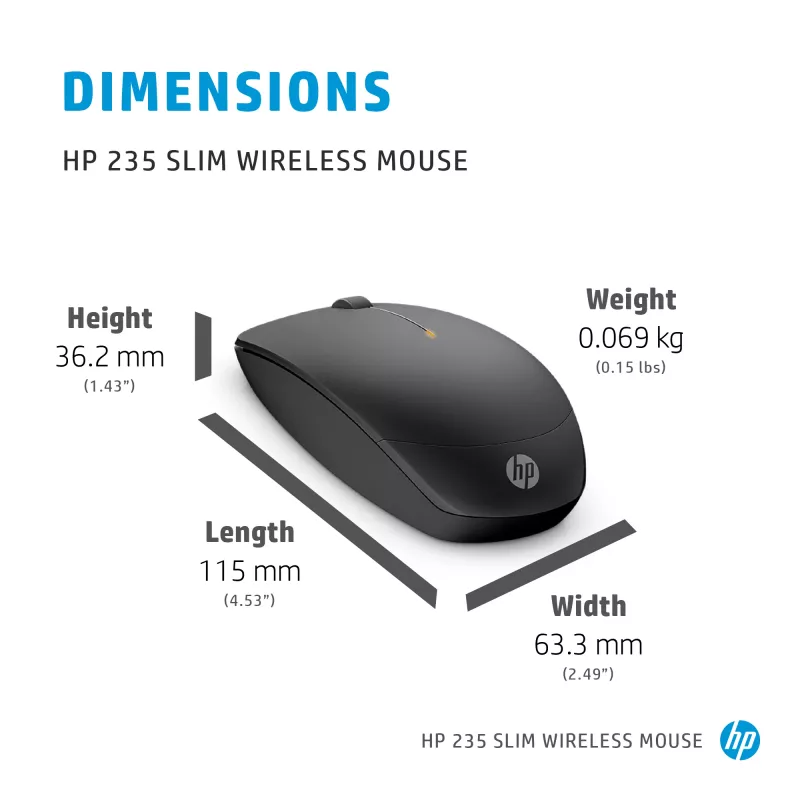 Rato HP 235 fino sem fios RF sem fios