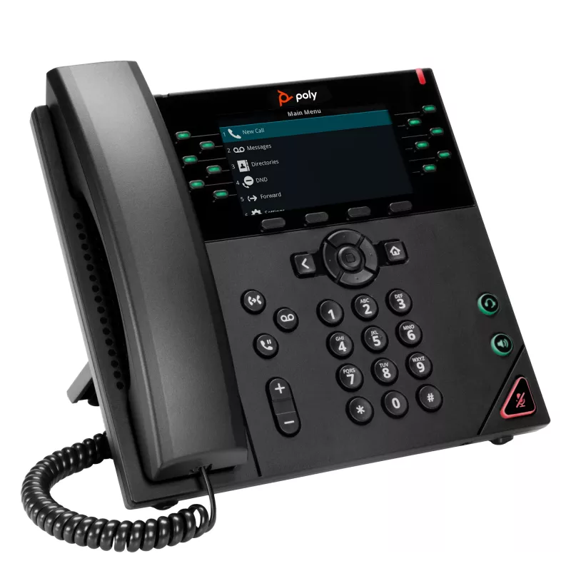 HP Poly VVX 450 Telefone IP 12 linhas e compatível com PoE