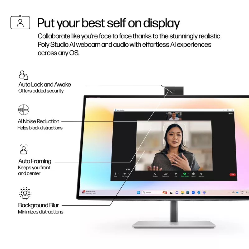 HP Series 7 Pro Monitor de conferência 27 polegadas 4K - 727pm