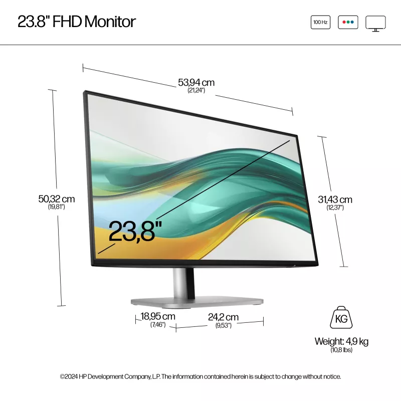 HP Series 5 Pro monitor FHD de 60,5 cm (23,8 polegadas) sem base - 524pf