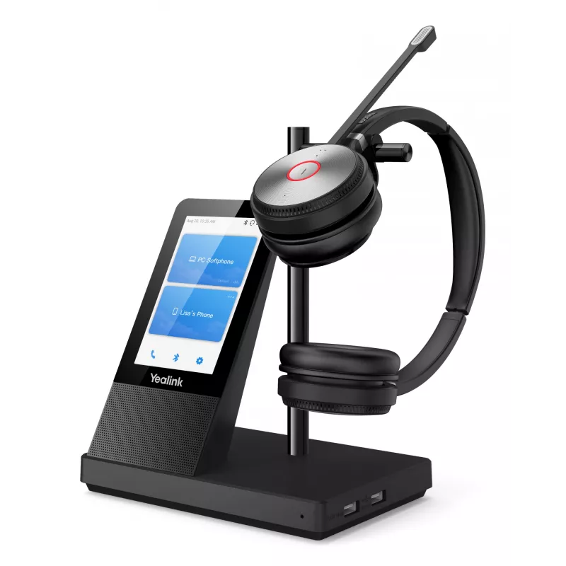 Headset sem fios DECT Yealink WH66 — Dual Teams, Bluetooth, supra-aural, arco de cabeça, 20–20000 Hz, 127 g, preto