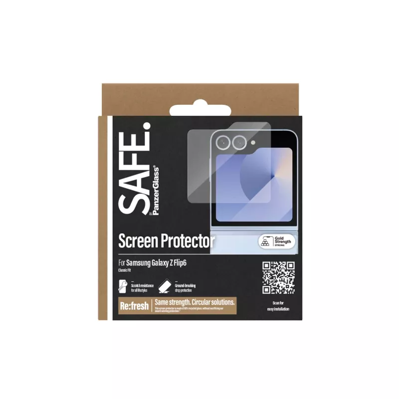 Proteção de ecrã PanzerGlass SAFE. by ® Samsung Galaxy Z Flip6 | Classic Fit