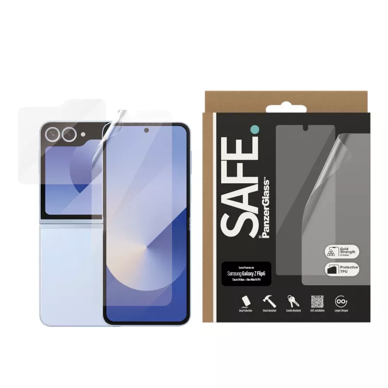 Proteção de ecrã PanzerGlass SAFE. by ® Samsung Galaxy Z Flip6 | vidro e película