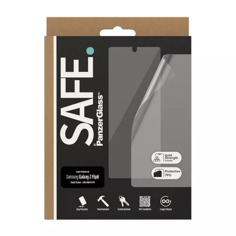 Proteção de ecrã PanzerGlass SAFE. by ® Samsung Galaxy Z Flip6 | vidro e película