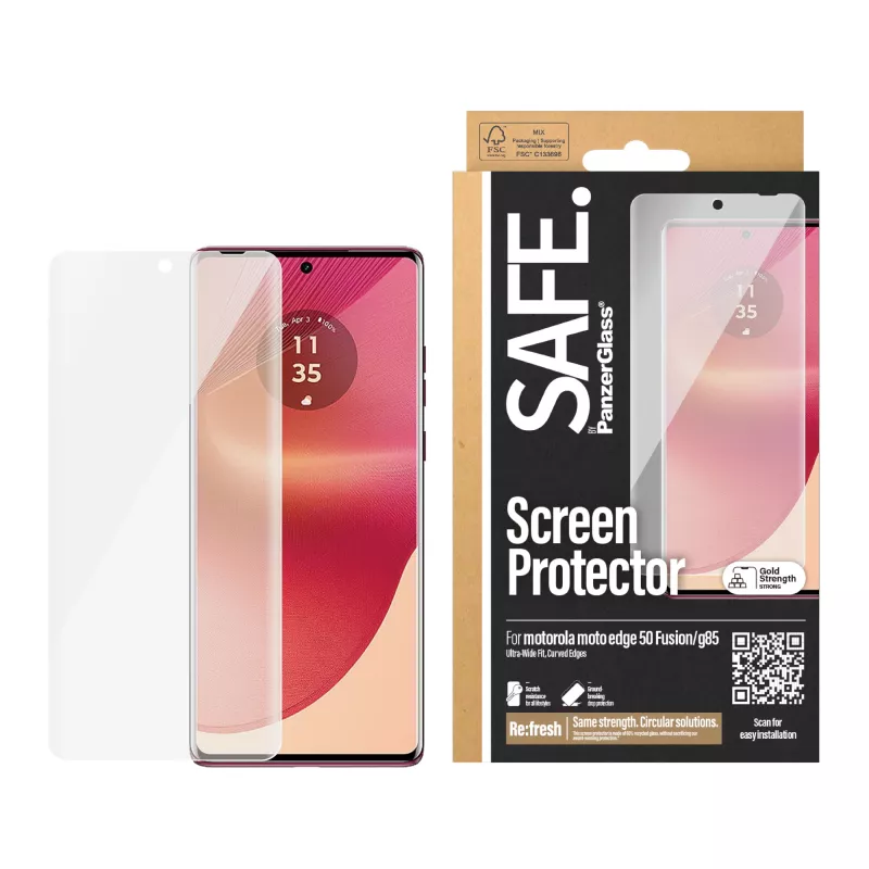 Película de proteção de ecrã PanzerGlass SAFE. by ® Motorola Moto edge 50 Fusion | G85 | Ultra-Wide Fit
