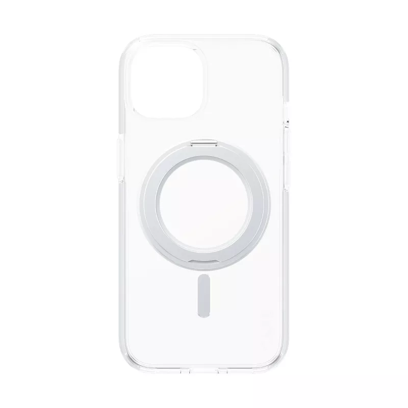 Capa PanzerGlass CARE™ by ® transparente com suporte prateado e MagSafe iPhone 15