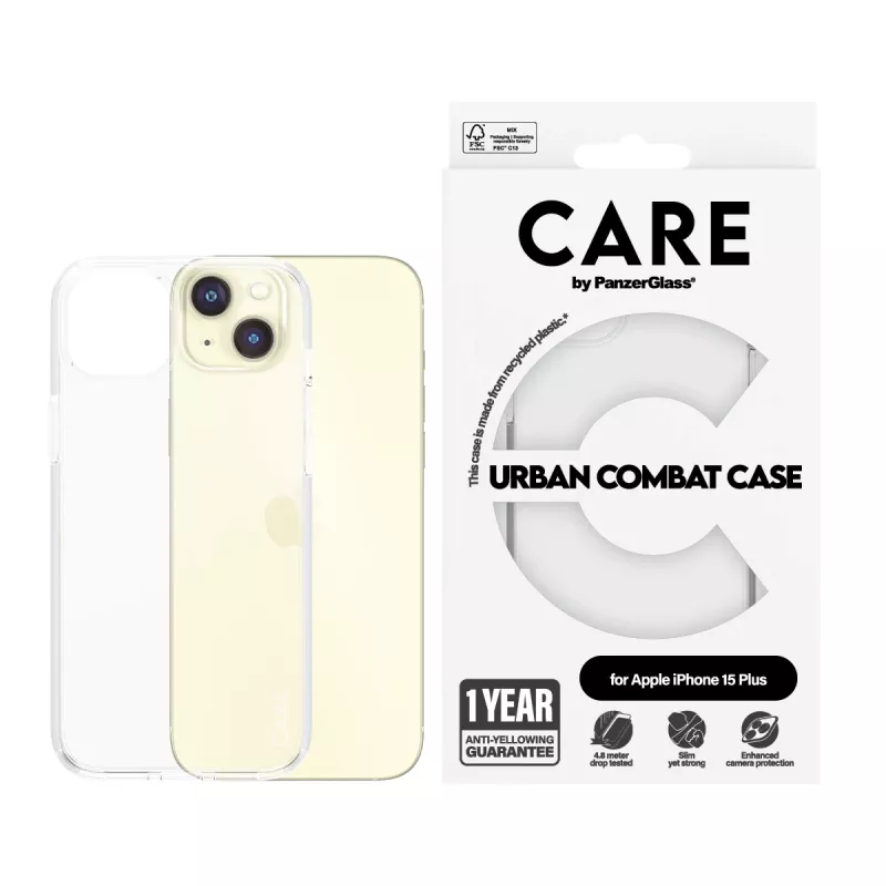 Capa PanzerGlass CARE™ by ® Urban Combat transparente iPhone 15 Plus
