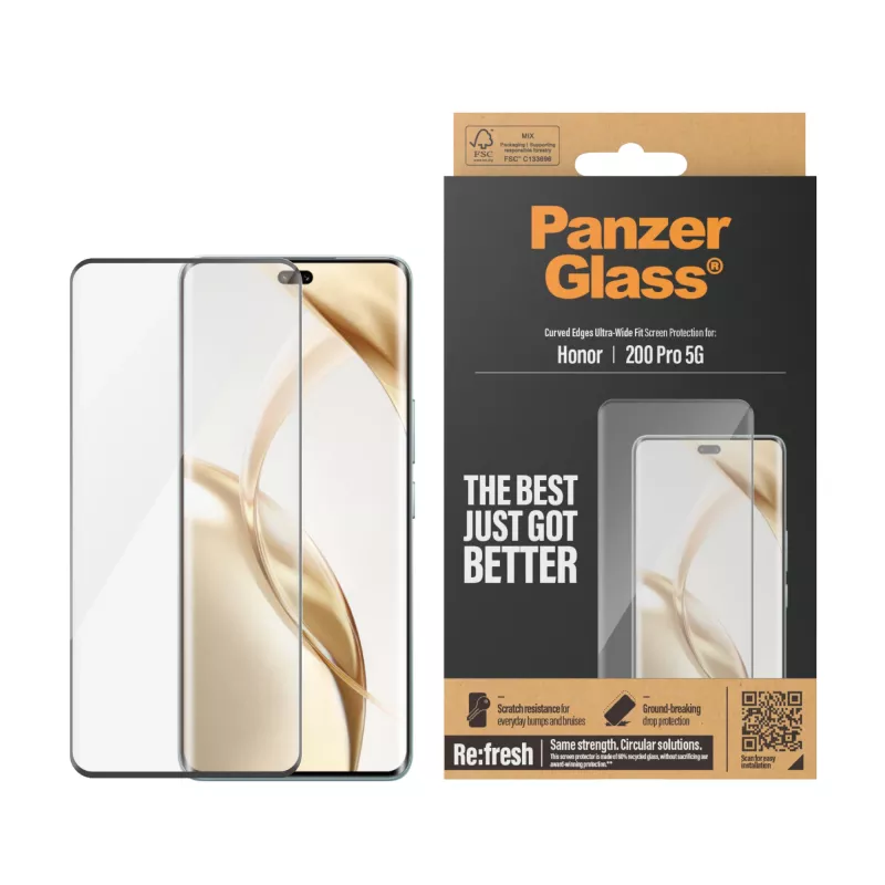 PanzerGlass ® proteção de ecrã Honor 200 Pro 5G | Ultra-Wide Fit