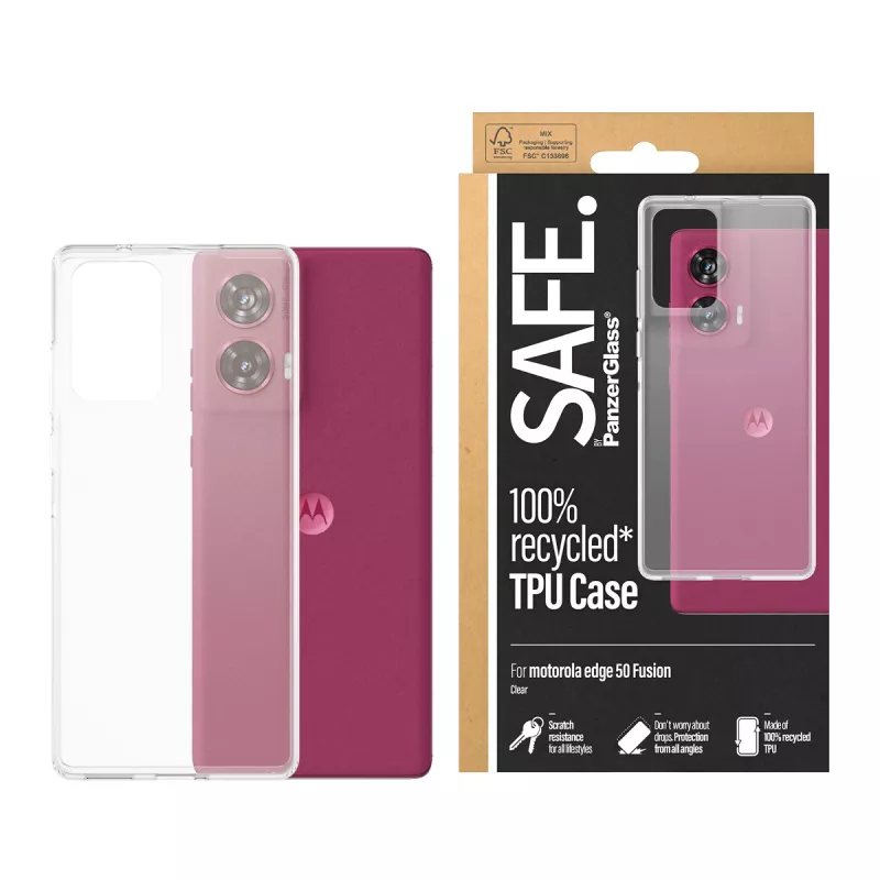 PanzerGlass SAFE. by ® capa TPU para Motorola Moto edge 50 Fusion | transparente