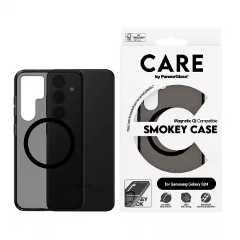 PanzerGlass CARE™ by ® Urban Combat Case Smokey com preto compatível com Qi Samsung Galaxy S24