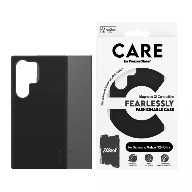 PanzerGlass CARE™ by ® capa preta com compatível com Qi Samsung Galaxy S24 Ultra
