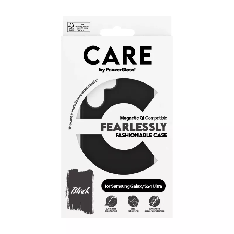 PanzerGlass CARE™ by ® capa preta com compatível com Qi Samsung Galaxy S24 Ultra