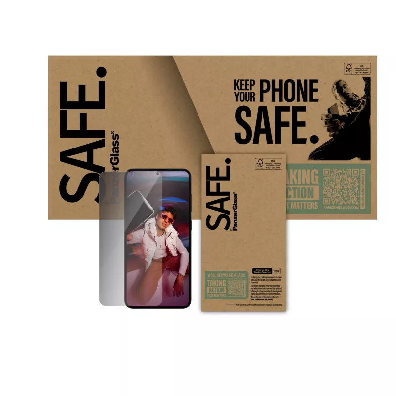 PanzerGlass SAFE. by ® película de proteção de ecrã Privacy Samsung Galaxy S25+ | S24+ | Ultra-Wide Fit
