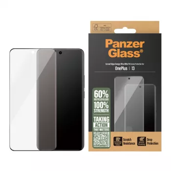 PanzerGlass película de proteção de ecrã OnePlus 13 Ultra-Wide Fit resistente a riscos e choques