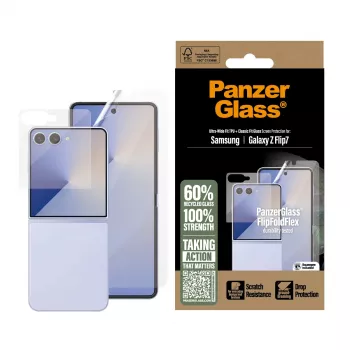 Conjunto de proteção PanzerGlass FlipFoldFlex 2-em-1 Classic Fit vidro + película TPU Ultra-Wide para Samsung
