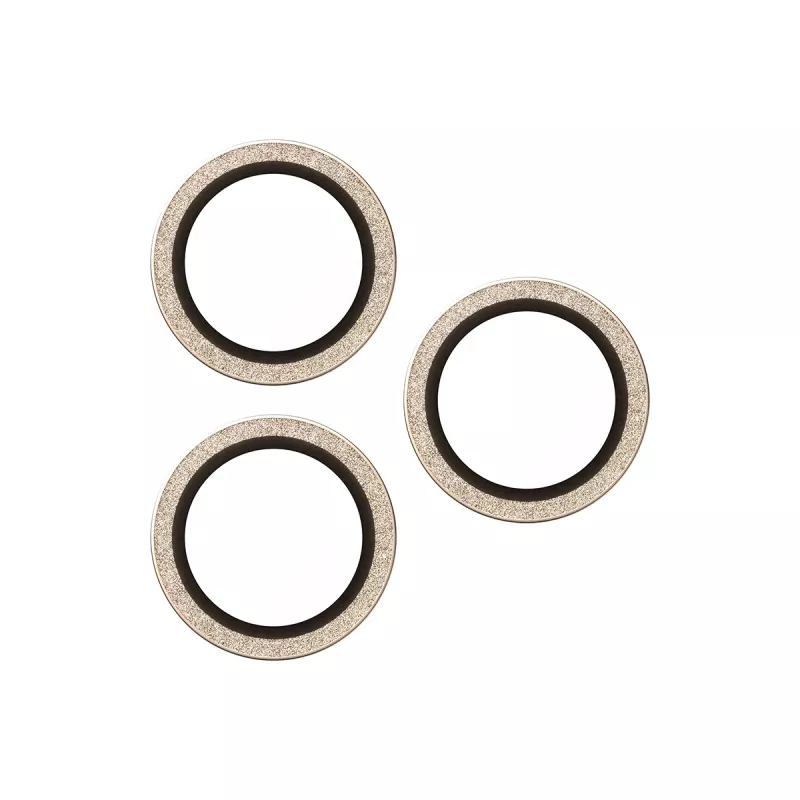 PanzerGlass® Hoops® proteção da lente da câmara glitter dourado iPhone 17 Pro | iPhone 17 Pro Max | iPhone 16 Pro | 16 Pro Max