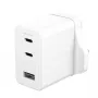 PanzerGlass empower™ by ® carregador múltiplo Turbo 70W incl. 2 x USB-C + USB-A | ficha UK | branco prateado