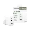 PanzerGlass empower™ by ® carregador múltiplo Turbo 70W incl. 2 x USB-C + USB-A | ficha UK | branco prateado