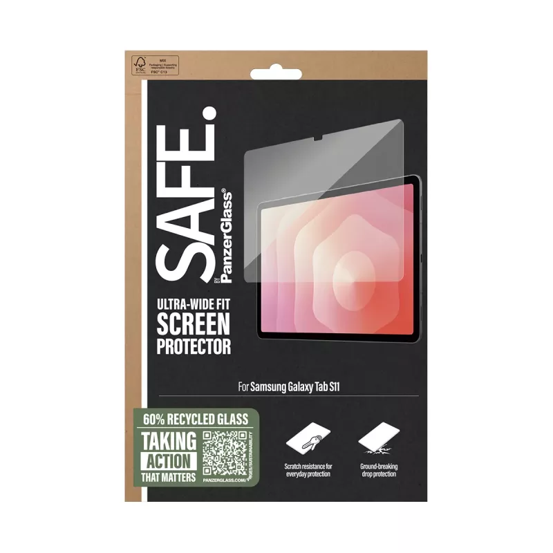 PanzerGlass SAFE. by ® proteção de ecrã Samsung Tab S11 | Ultra-Wide Fit