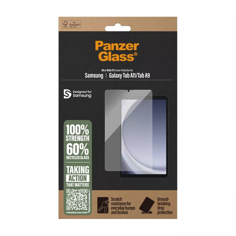 PanzerGlass® proteção de ecrã Samsung Galaxy Tab A11 | Tab A9 | Ultra-Wide Fit