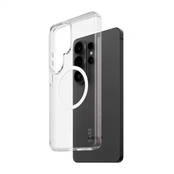 Capa para telemóvel PanzerGlass CARE™ by Urban Explorer — capa transparente com Qi branco para Samsung Galaxy S26 Ultra
