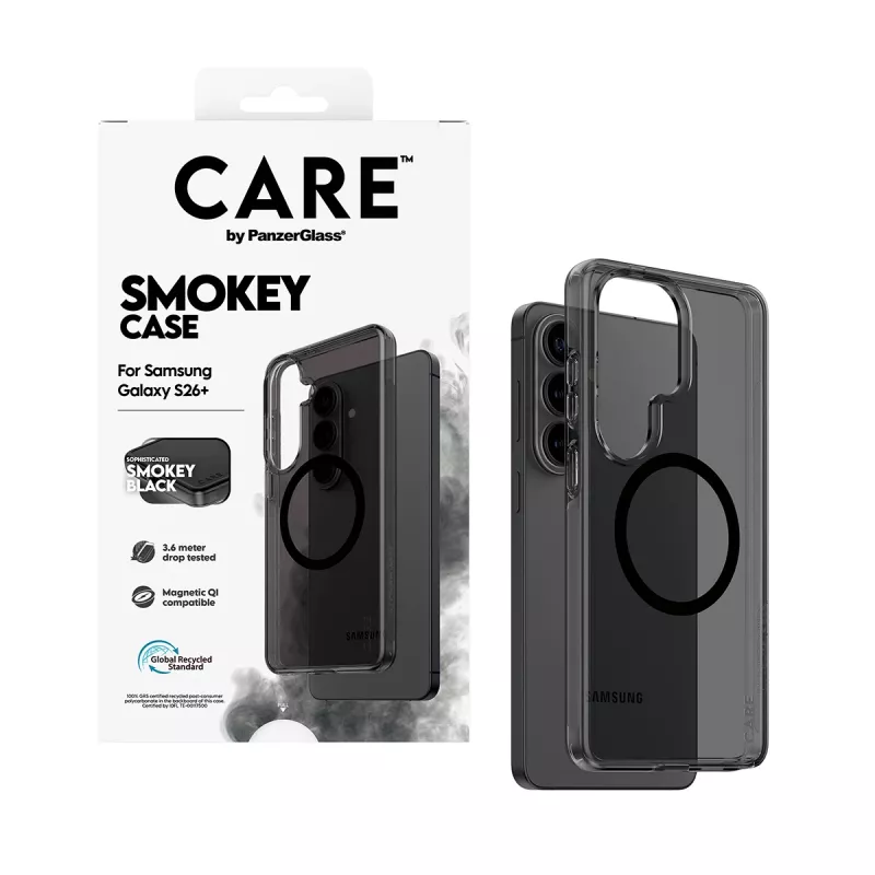 Capa PanzerGlass CARE™ by ® Urban Explorer Case Smokey com Qi preto Samsung Galaxy S26+